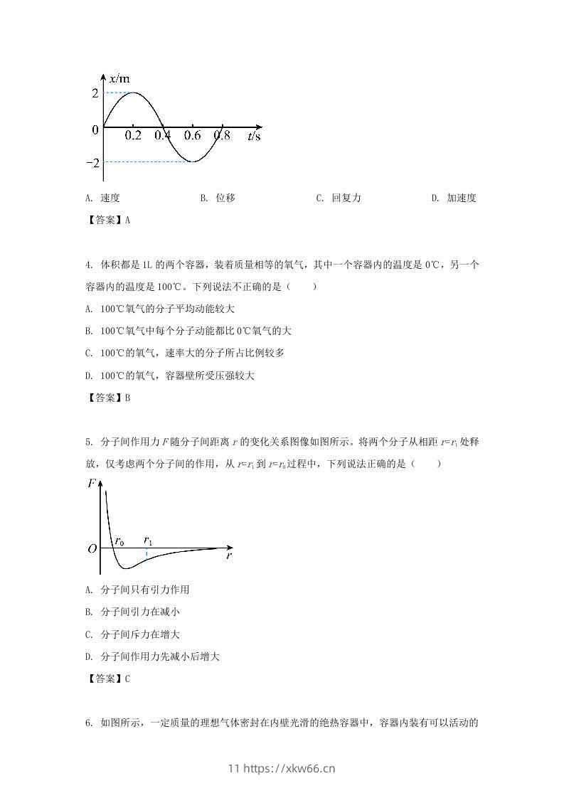 图片[2]-2020-2021年北京市昌平区高二物理下学期期末试题及答案(Word版)-学优教辅